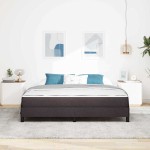 vidaXL Pat cu arcuri cu saltea Maro închis 180 x 200 cm țesătură vidaXL Pat cu arcuri cu saltea Maro închis 180 x 200 cm țesătură