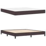 vidaXL Pat cu arcuri cu saltea Maro închis 180 x 200 cm țesătură vidaXL Pat cu arcuri cu saltea Maro închis 180 x 200 cm țesătură