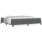 vidaXL Pat cu arcuri cu saltea Gri închis 200 x 200 cm țesătură vidaXL Pat cu arcuri cu saltea Gri închis 200 x 200 cm țesătură