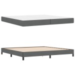 vidaXL Pat cu arcuri cu saltea Gri închis 200 x 200 cm țesătură vidaXL Pat cu arcuri cu saltea Gri închis 200 x 200 cm țesătură