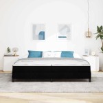 vidaXL Pat cu arcuri cu saltea Negru 200 x 200 cm țesătură