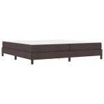 vidaXL Pat cu arcuri cu saltea Maro închis 200 x 200 cm țesătură vidaXL Pat cu arcuri cu saltea Maro închis 200 x 200 cm țesătură