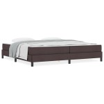 vidaXL Pat cu arcuri cu saltea Maro închis 200 x 200 cm țesătură vidaXL Pat cu arcuri cu saltea Maro închis 200 x 200 cm țesătură