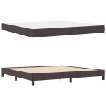 vidaXL Pat cu arcuri cu saltea Maro închis 200 x 200 cm țesătură vidaXL Pat cu arcuri cu saltea Maro închis 200 x 200 cm țesătură