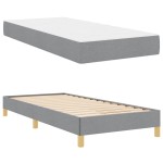 vidaXL Pat cu arcuri Gri deschis și Maro 80 x 200 cm vidaXL Pat cu arcuri Gri deschis și Maro 80 x 200 cm