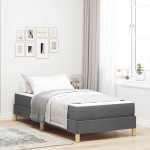 vidaXL Pat cu arcuri Gri închis și Maro 80 x 200 cm vidaXL Pat cu arcuri Gri închis și Maro 80 x 200 cm