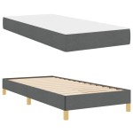 vidaXL Pat cu arcuri Gri închis și Maro 80 x 200 cm vidaXL Pat cu arcuri Gri închis și Maro 80 x 200 cm