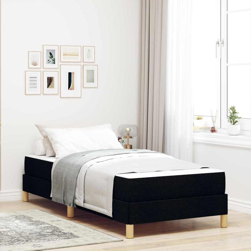 vidaXL Pat cu arcuri Negru și Maro 80 x 200 cm