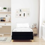 vidaXL Pat cu arcuri Negru și Maro 80 x 200 cm vidaXL Pat cu arcuri Negru și Maro 80 x 200 cm