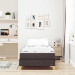 vidaXL Pat cu arcuri Maro 80 x 200 cm Țesătură, Lemn Ingineresc vidaXL Pat cu arcuri Maro 80 x 200 cm Țesătură, Lemn Ingineresc