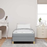 vidaXL Pat cu arcuri Gri deschis și Maro 100 x 200 cm vidaXL Pat cu arcuri Gri deschis și Maro 100 x 200 cm