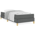 vidaXL Pat cu arcuri Gri închis și Maro 100 x 200 cm vidaXL Pat cu arcuri Gri închis și Maro 100 x 200 cm