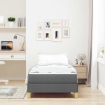 vidaXL Pat cu arcuri Gri închis și Maro 100 x 200 cm vidaXL Pat cu arcuri Gri închis și Maro 100 x 200 cm