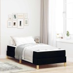 vidaXL Pat cu arcuri Negru și Maro 100 x 200 cm vidaXL Pat cu arcuri Negru și Maro 100 x 200 cm