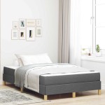 vidaXL Pat cu arcuri Gri închis și Maro 120 x 190 cm vidaXL Pat cu arcuri Gri închis și Maro 120 x 190 cm