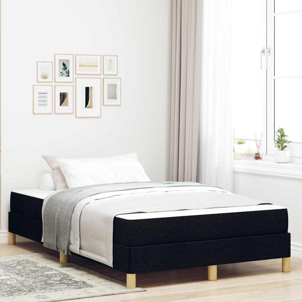 vidaXL Pat cu arcuri Negru și Maro 120 x 190 cm