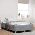 vidaXL Pat cu arcuri Gri deschis și Maro 120 x 200 cm vidaXL Pat cu arcuri Gri deschis și Maro 120 x 200 cm