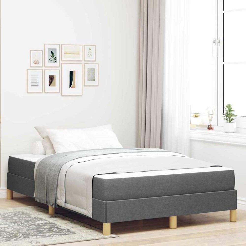 vidaXL Pat cu arcuri Gri închis și Maro 120 x 200 cm