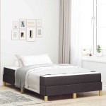vidaXL Pat cu arcuri Maro 120 x 200 cm Țesătură, Lemn Ingineresc