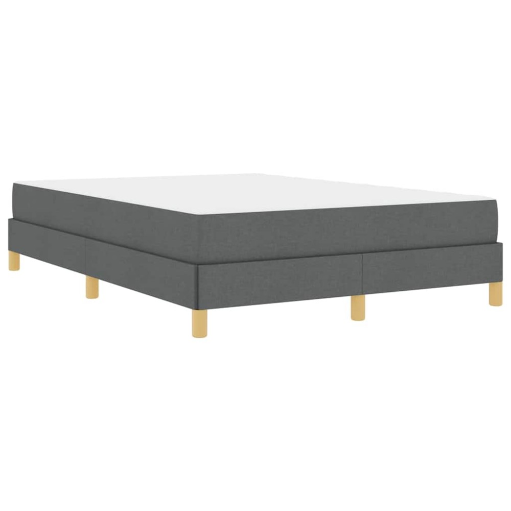 vidaXL Pat cu arcuri Gri închis și Maro 140 x 190 cm