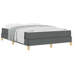 vidaXL Pat cu arcuri Gri închis și Maro 140 x 190 cm vidaXL Pat cu arcuri Gri închis și Maro 140 x 190 cm