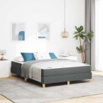 vidaXL Pat cu arcuri Gri închis și Maro 140 x 200 cm vidaXL Pat cu arcuri Gri închis și Maro 140 x 200 cm