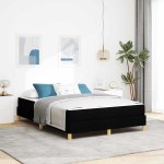vidaXL Pat cu arcuri Negru și Maro 140 x 200 cm vidaXL Pat cu arcuri Negru și Maro 140 x 200 cm