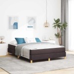 vidaXL Pat cu arcuri Maro 160 x 200 cm Țesătură și Lemn prelucrat vidaXL Pat cu arcuri Maro 160 x 200 cm Țesătură și Lemn prelucrat