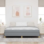 vidaXL Pat cu arcuri Gri deschis și Maro 180 x 200 cm vidaXL Pat cu arcuri Gri deschis și Maro 180 x 200 cm