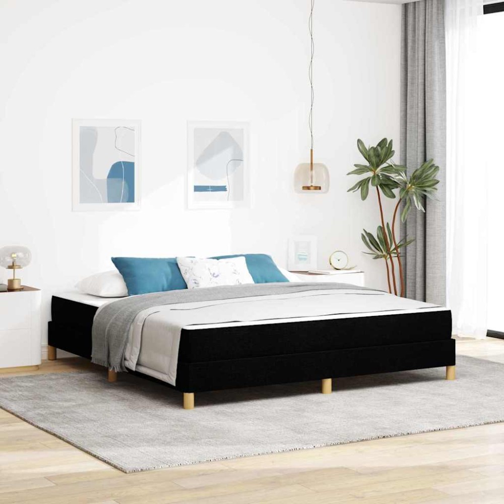 vidaXL Pat cu arcuri Negru și Maro 180 x 200 cm