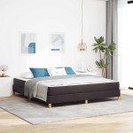 vidaXL Pat cu arcuri Maro 180 x 200 cm Țesătură și Lemn prelucrat vidaXL Pat cu arcuri Maro 180 x 200 cm Țesătură și Lemn prelucrat