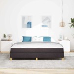 vidaXL Pat cu arcuri Maro 180 x 200 cm Țesătură și Lemn prelucrat vidaXL Pat cu arcuri Maro 180 x 200 cm Țesătură și Lemn prelucrat