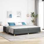 vidaXL Pat cu arcuri Gri închis și Maro 200 x 200 cm vidaXL Pat cu arcuri Gri închis și Maro 200 x 200 cm