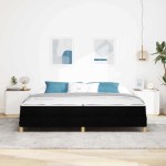 vidaXL Pat cu arcuri Negru și Maro 200 x 200 cm vidaXL Pat cu arcuri Negru și Maro 200 x 200 cm