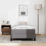 vidaXL Pat cu saltea Gri 90 x 190 cm Piele artificială