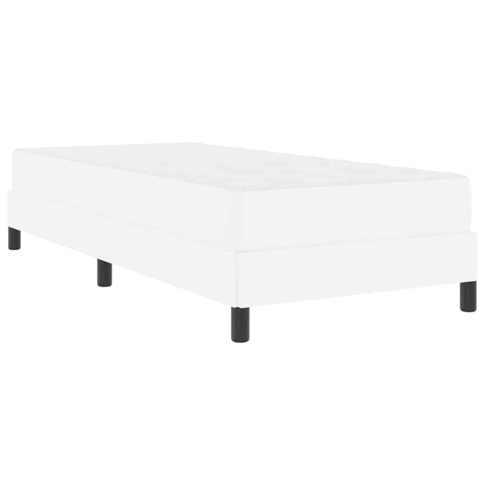 vidaXL Pat cu saltea Alb pur 90 x 200 cm Piele artificială