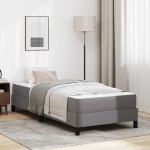 vidaXL Pat cu saltea Gri 90 x 200 cm Piele artificială