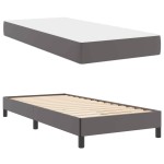 vidaXL Pat cu saltea Gri 90 x 200 cm Piele artificială