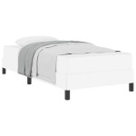 vidaXL Pat cu saltea Alb pur 100 x 200 cm Piele artificială