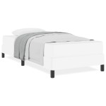 vidaXL Pat cu saltea Alb pur 100 x 200 cm Piele artificială