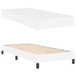 vidaXL Pat cu saltea Alb pur 100 x 200 cm Piele artificială
