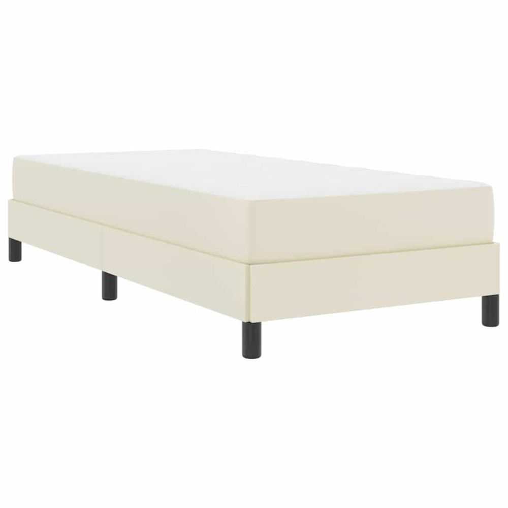 vidaXL Pat cu saltea Crem 100 x 200 cm Piele artificială