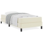 vidaXL Pat cu saltea Crem 100 x 200 cm Piele artificială