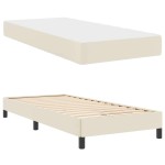 vidaXL Pat cu saltea Crem 100 x 200 cm Piele artificială