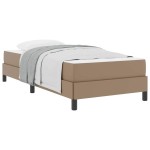 vidaXL Pat cu saltea Cappuccino 100 x 200 cm Piele artificială