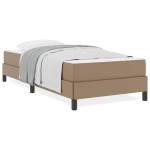 vidaXL Pat cu saltea Cappuccino 100 x 200 cm Piele artificială