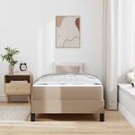 vidaXL Pat cu saltea Cappuccino 100 x 200 cm Piele artificială