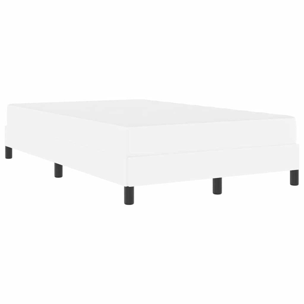 vidaXL Pat cu saltea Alb pur 120 x 200 cm Piele artificială
