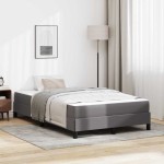 vidaXL Pat cu saltea Gri 120 x 200 cm Piele artificială