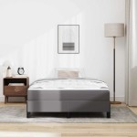 vidaXL Pat cu saltea Gri 120 x 200 cm Piele artificială